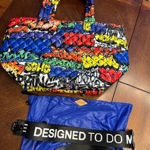 RARE Limited Edition MZ Wallace Graffiti Medium Metro Tote Deluxe